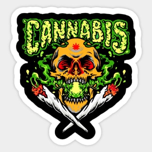 Cannabis skull Sticker